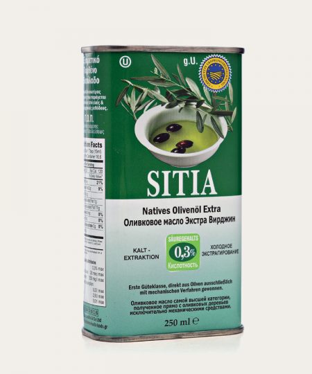 Sitia pdo extra virgin olive oil 0.3% canister 250ml