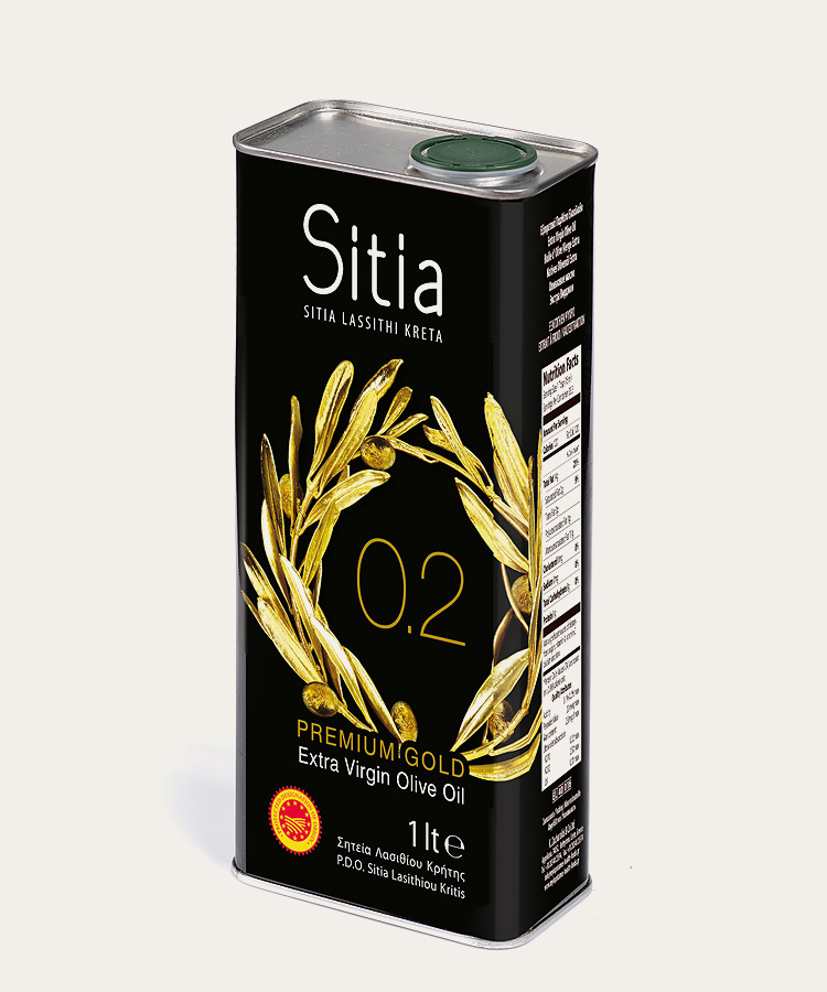 Sitia pdo extra virgin olive oil 0.2% canister 1lt