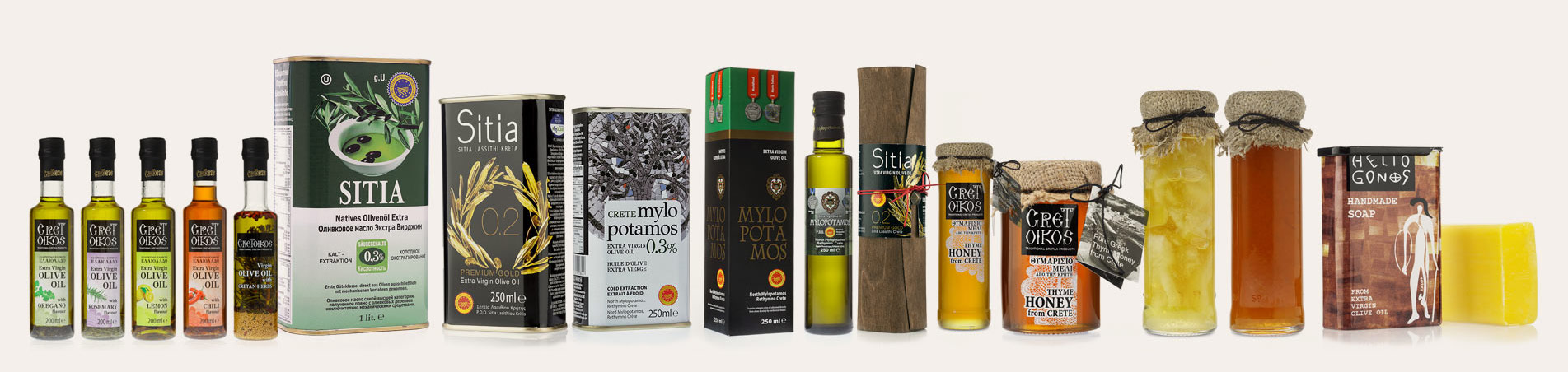 Nos produits à base d'huile d'olive EVOO